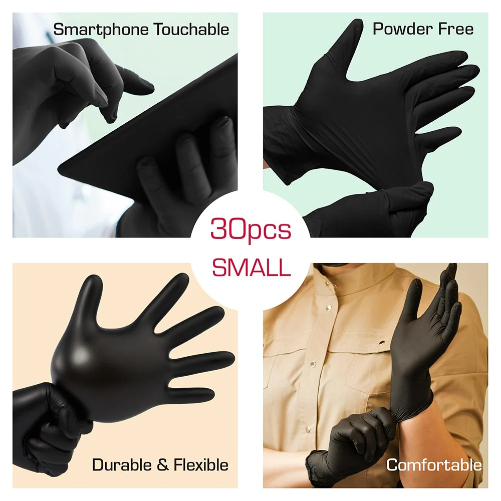 RED by KISS Black Latex Gloves (30pcs) - Image 3