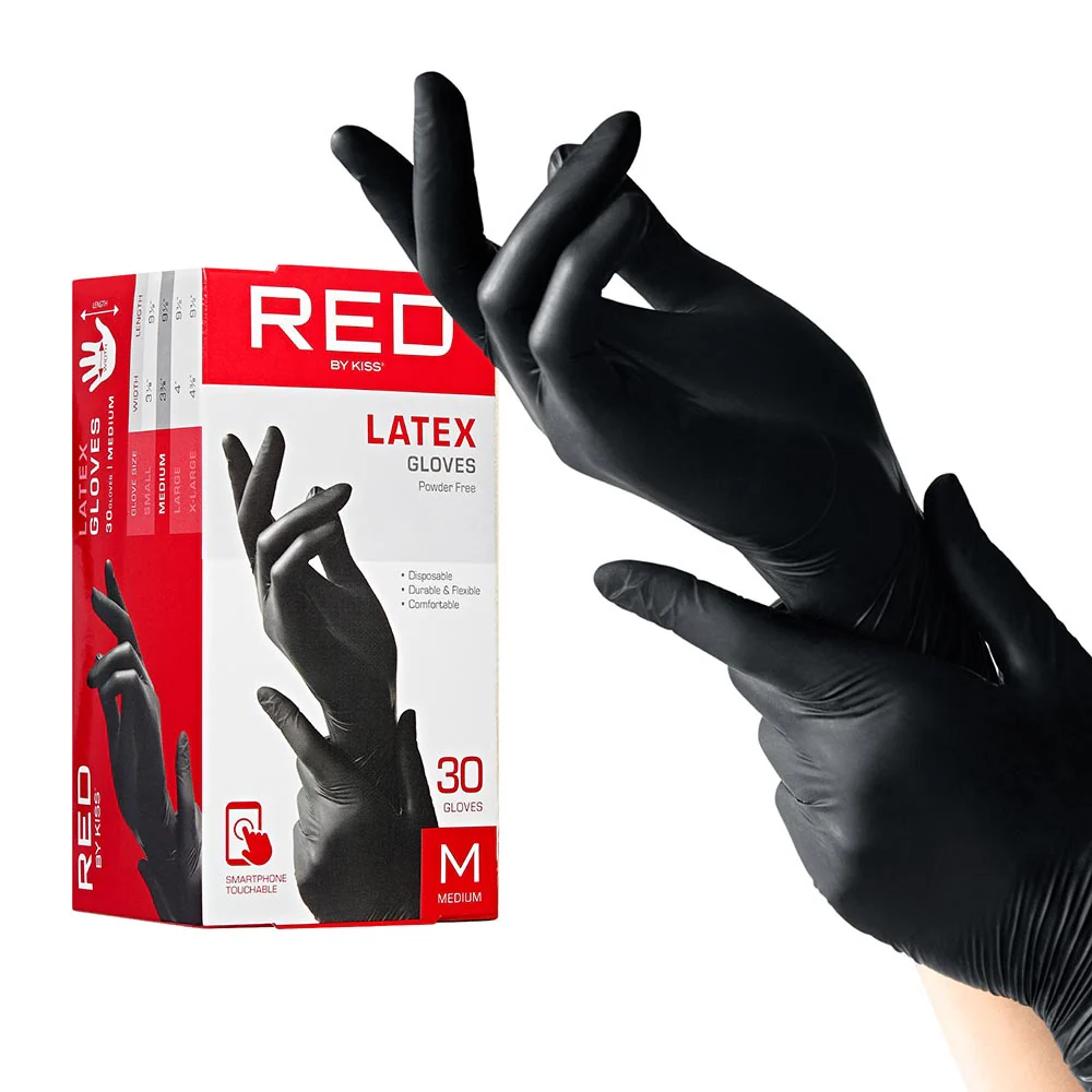 RED by KISS Black Latex Gloves (30pcs) - Image 5