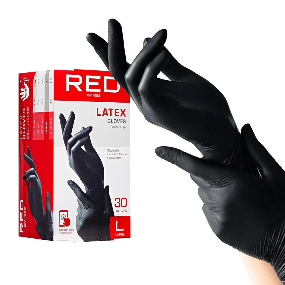 RED by KISS Black Latex Gloves (30pcs) - Image 9