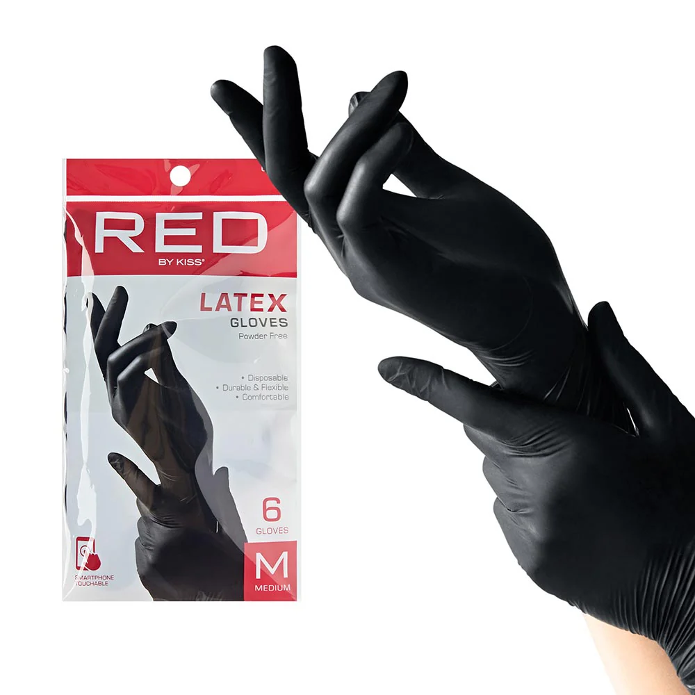 RED by KISS Black Latex Gloves (6pcs) - Image 6