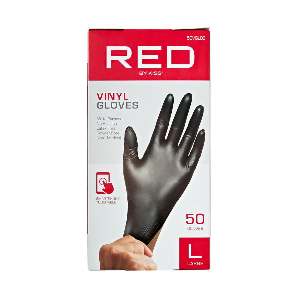 RED by KISS Black Vinyl Gloves (50pcs) - Image 10