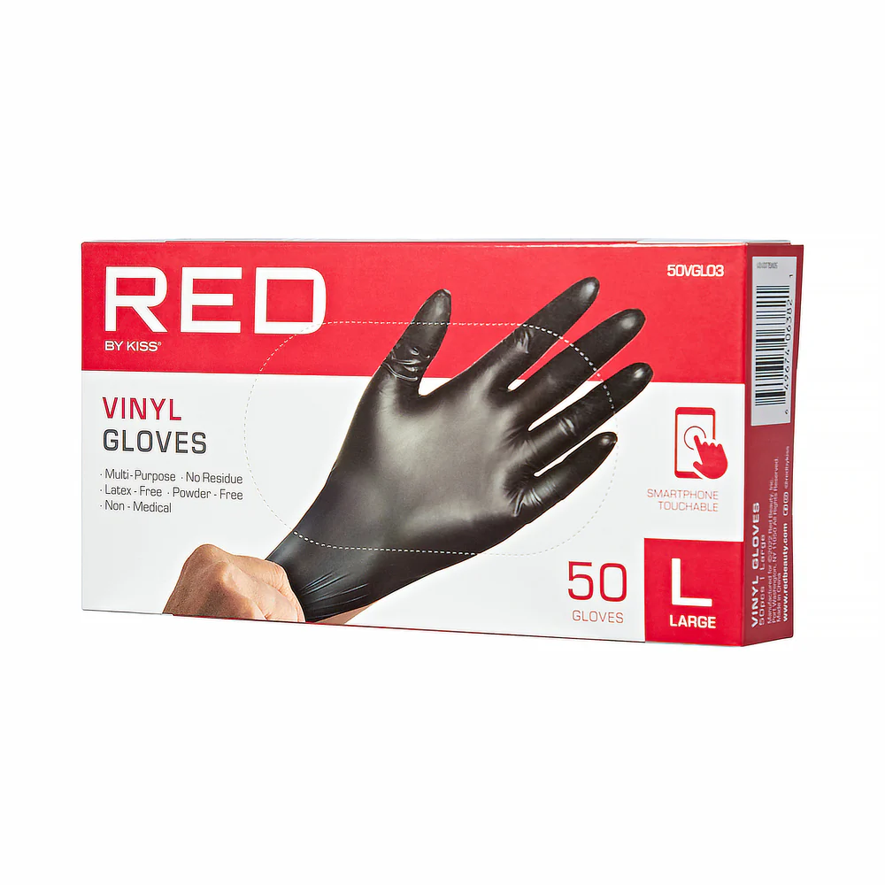 RED by KISS Black Vinyl Gloves (50pcs) - Image 12