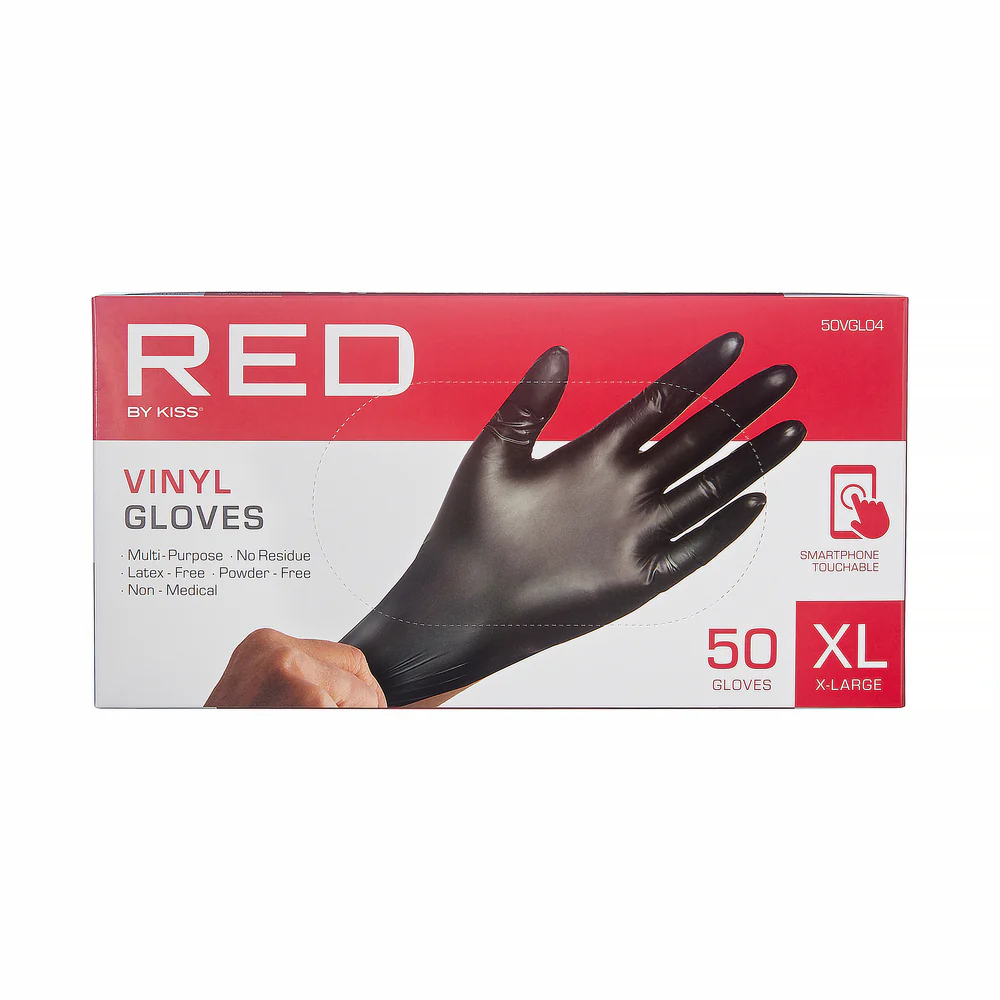 RED by KISS Black Vinyl Gloves (50pcs) - Image 13
