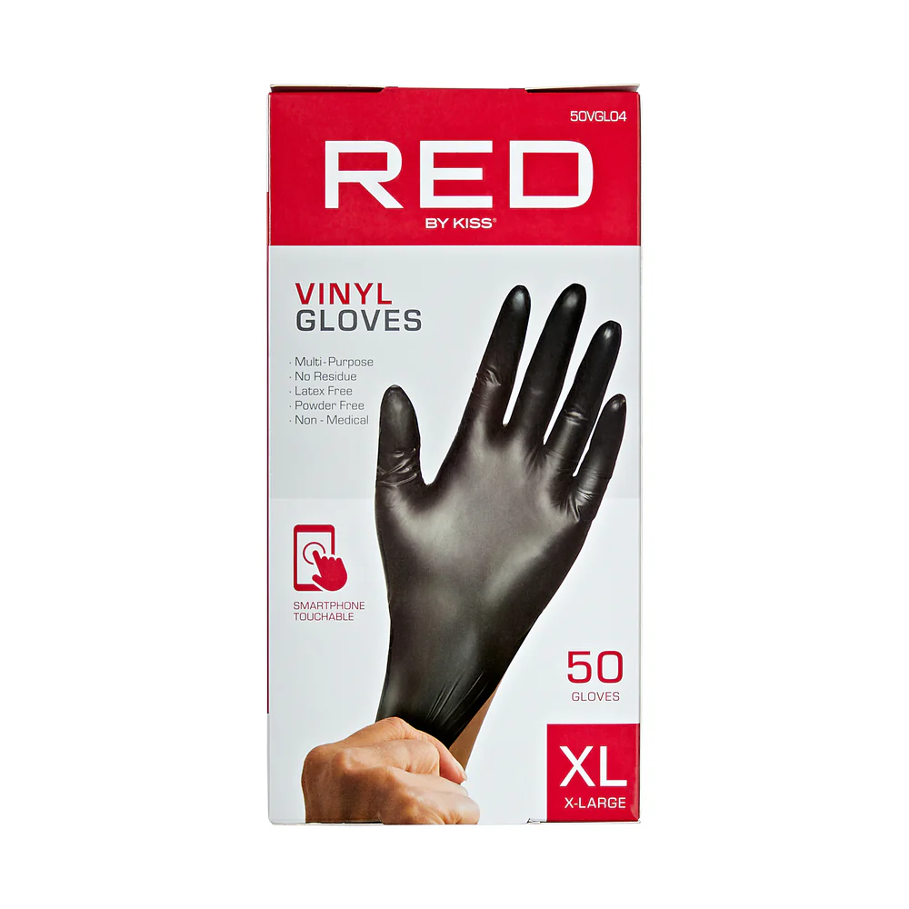 RED by KISS Black Vinyl Gloves (50pcs) - Image 14