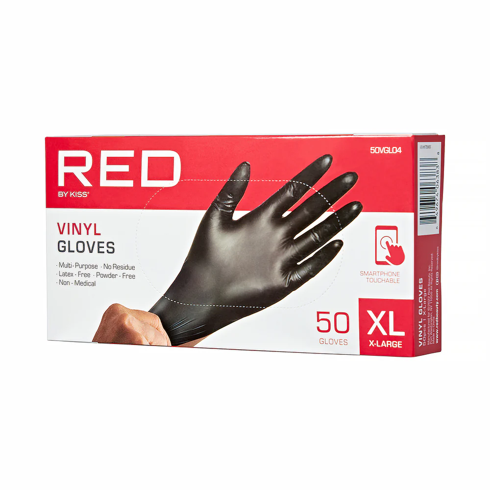 RED by KISS Black Vinyl Gloves (50pcs) - Image 16