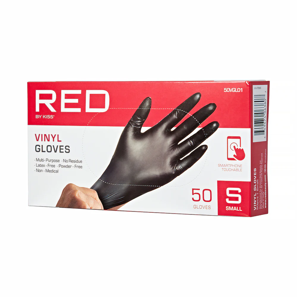 RED by KISS Black Vinyl Gloves (50pcs) - Image 4