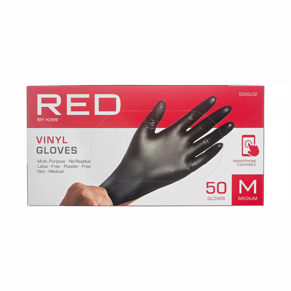RED by KISS Black Vinyl Gloves (50pcs) - Image 5