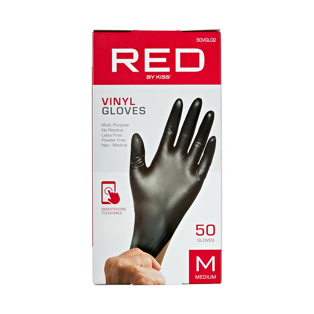 RED by KISS Black Vinyl Gloves (50pcs) - Image 6