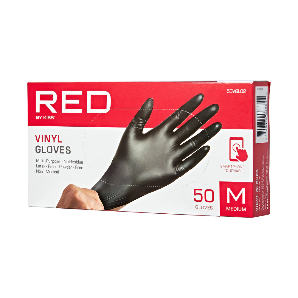 RED by KISS Black Vinyl Gloves (50pcs) - Image 8