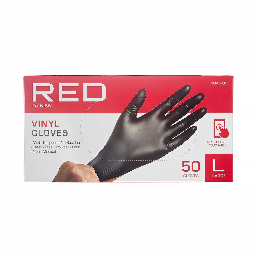 RED by KISS Black Vinyl Gloves (50pcs) - Image 9