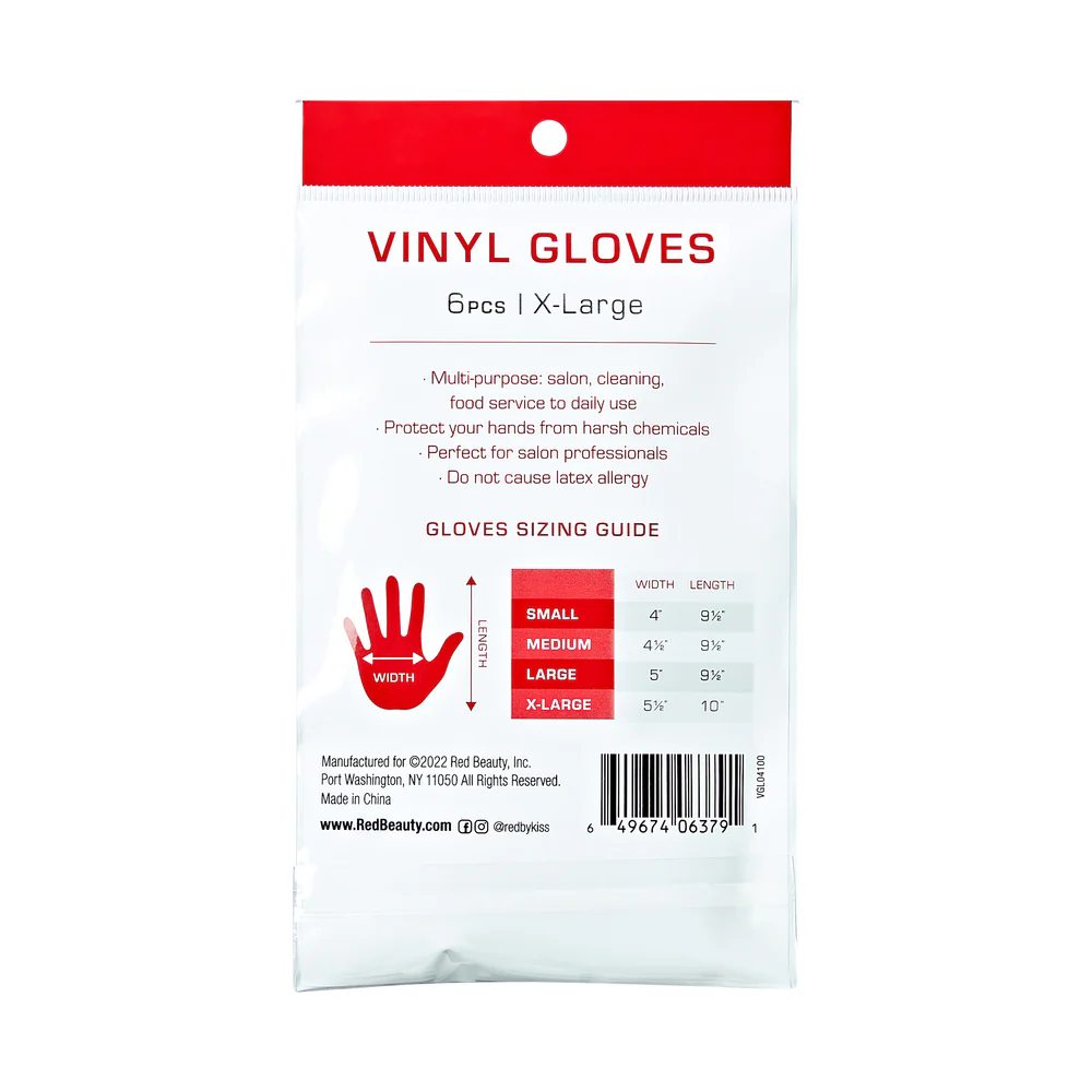 RED by KISS Black Vinyl Gloves (6pcs) - Image 12