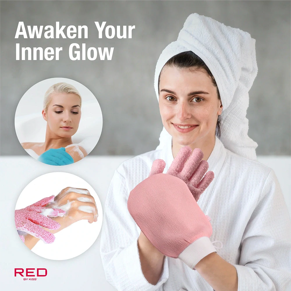 RED by KISS Body Exfoliating Bath And Shower Mitten - Image 5