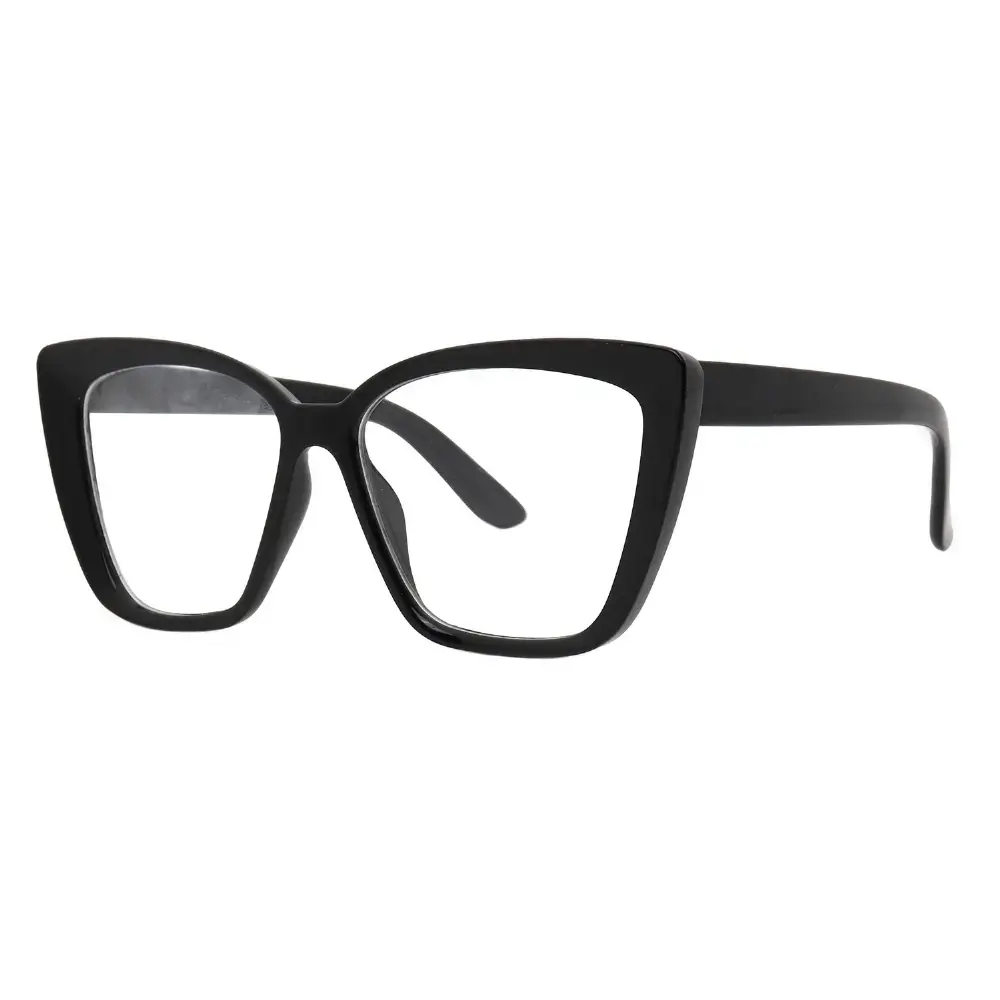 Mad Shade Bold Black Cat Eye Frame with Clear Lens – Oversized Retro 90s Inspired Fake Glasses #19 - Image 6