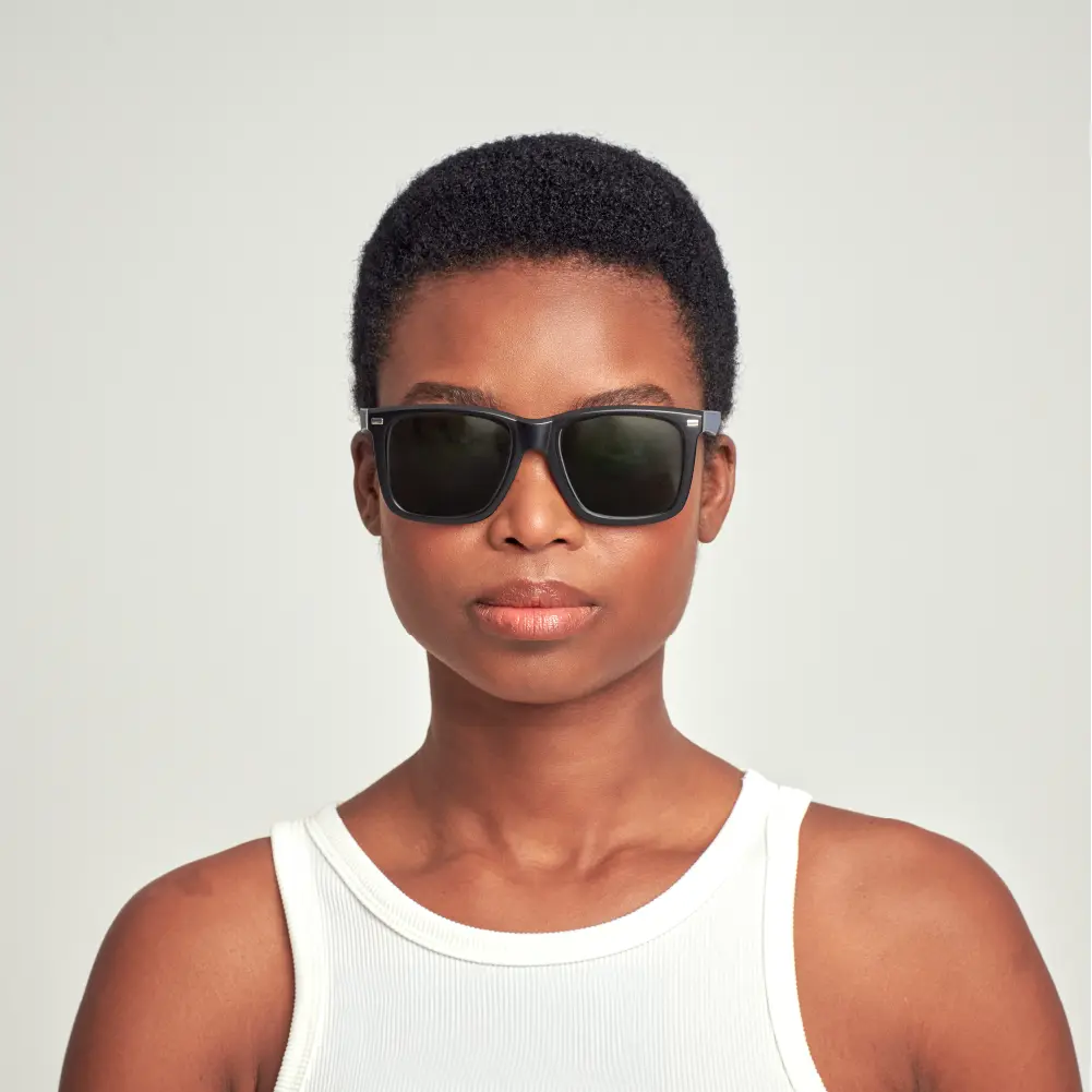 Mad Shade Bold Black Square Frame with Dark UV400 Lens – Lightweight Retro Sunglasses for Men #05 - Image 3