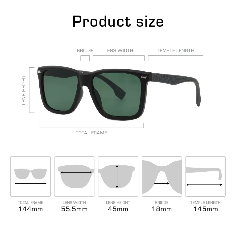 Mad Shade Bold Black Square Frame with Dark UV400 Lens – Lightweight Retro Sunglasses for Men #05 - Image 4