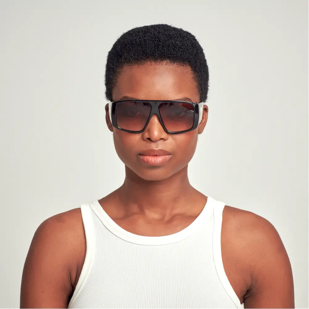 Mad Shade Bold Brown Flat Top Mob Frame Sunglasses with Brown UV400 Lens #33 - Image 3