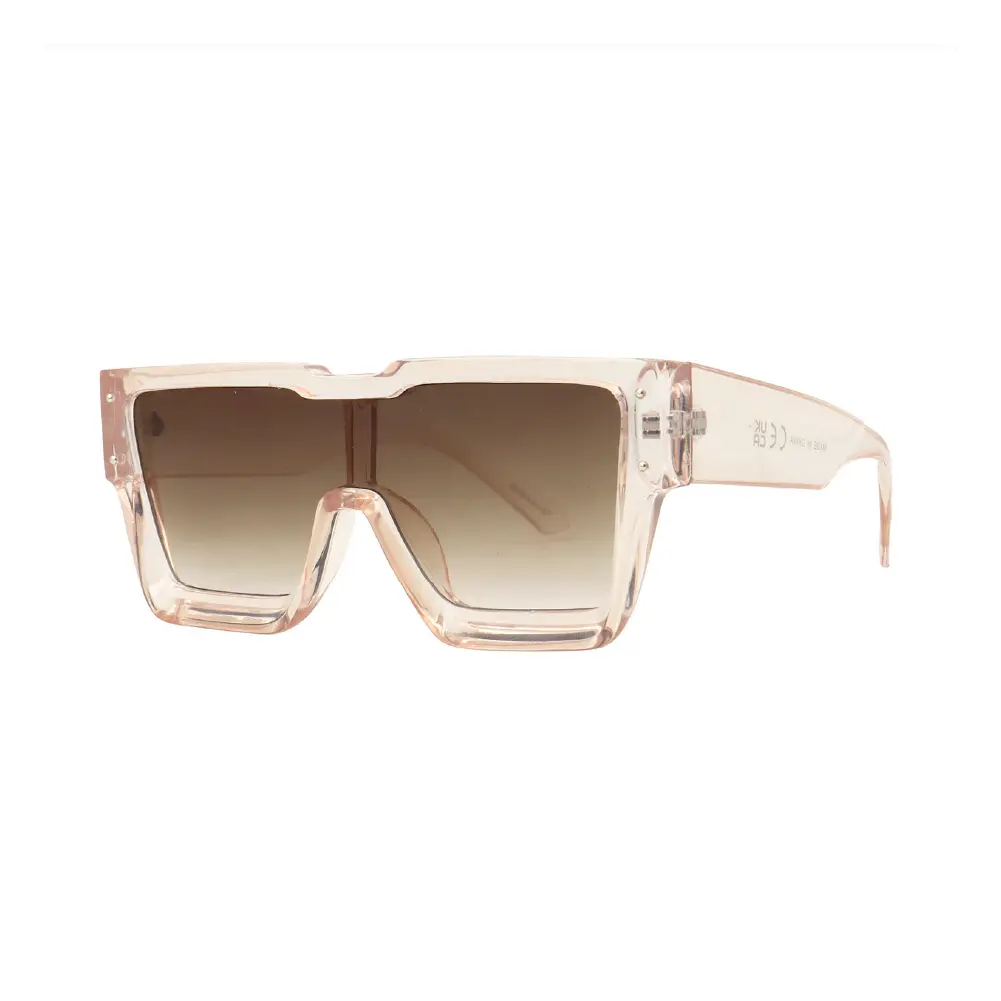 Mad Shade Bold Clear Pink Rectangle Frame with Brown UV400 Lens – Oversized Old-School Fashion #38 - Image 6