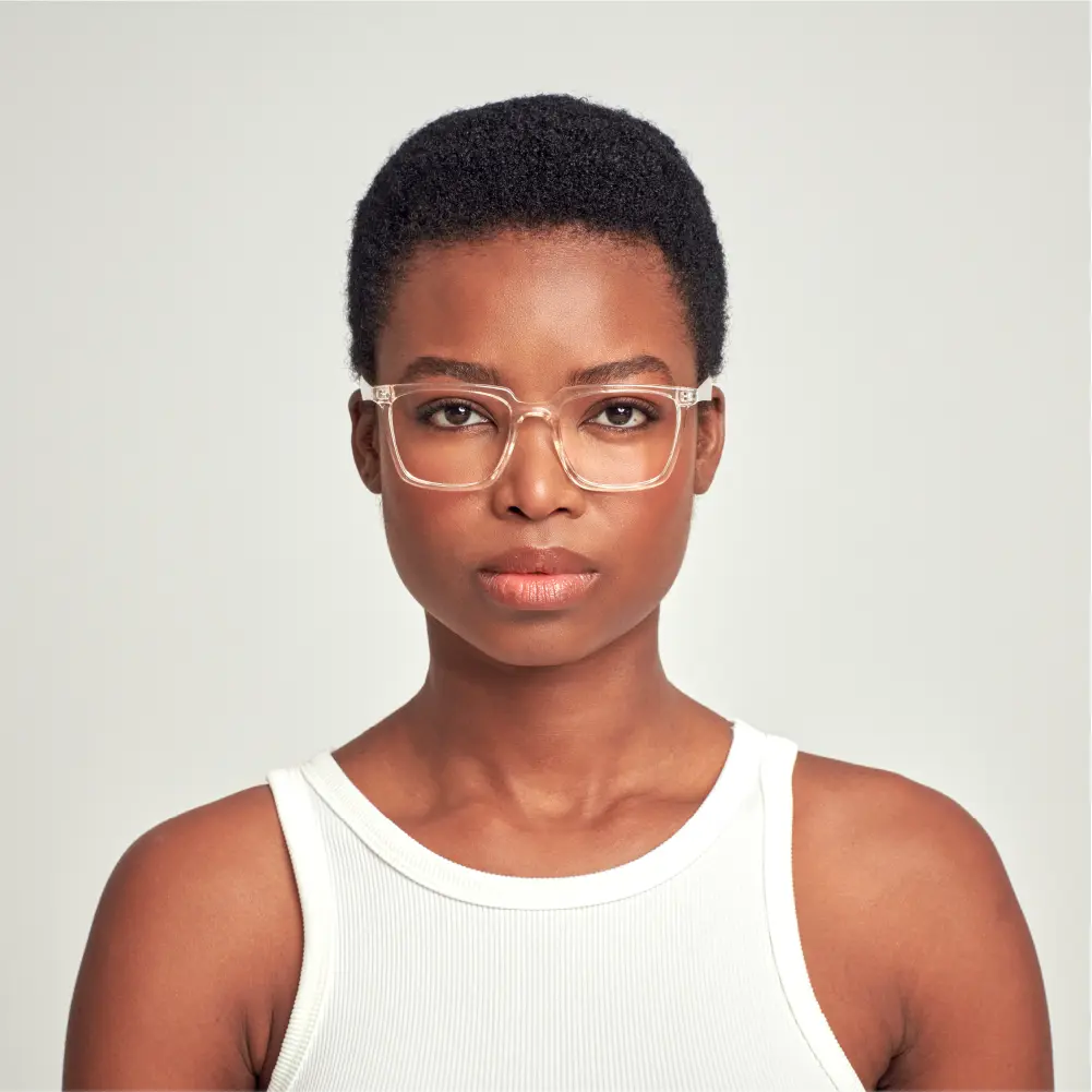 Mad Shade Bold Clear Rectangle Frame with Blue Light Lens – Minimalist Everyday Anti-Glare Glasses #48 - Image 3