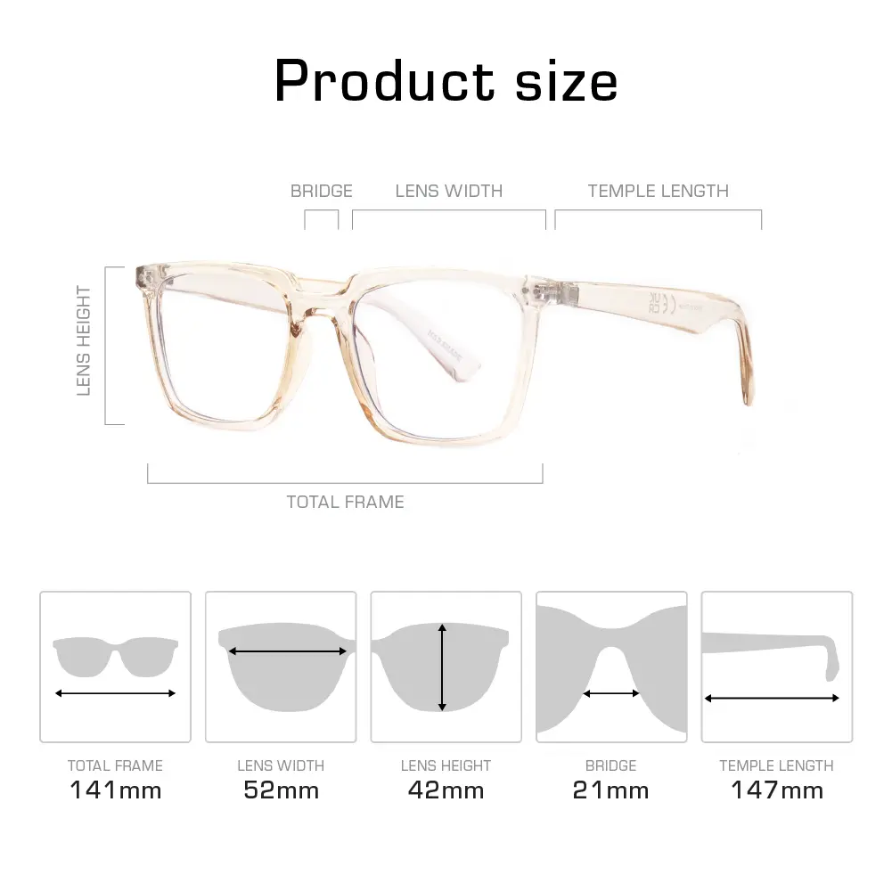 Mad Shade Bold Clear Rectangle Frame with Blue Light Lens – Minimalist Everyday Anti-Glare Glasses #48 - Image 4