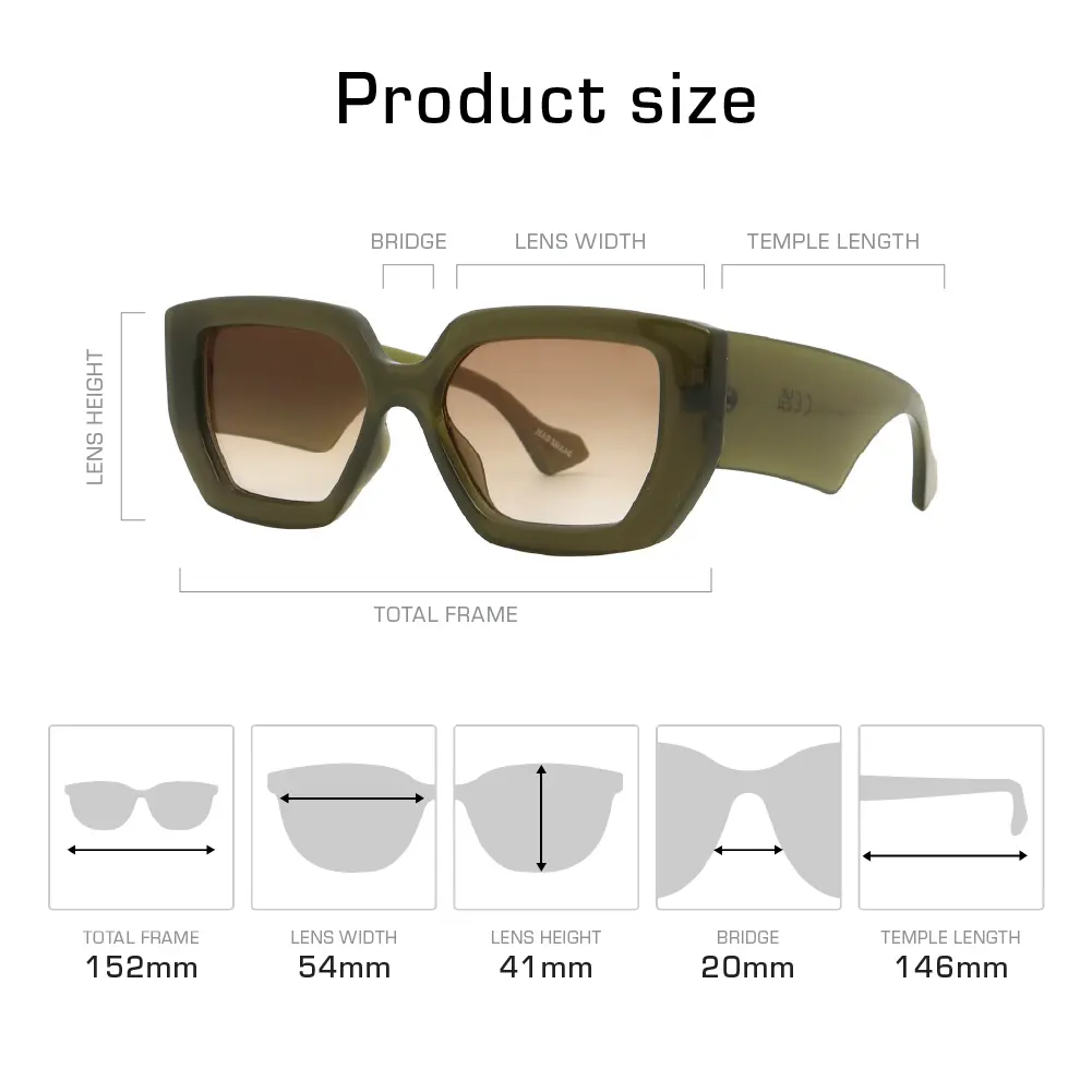 Mad Shade Bold Green Geometric Frame with Brown UV400 Lens - Oversized Retro Sunglasses #16 - Image 4