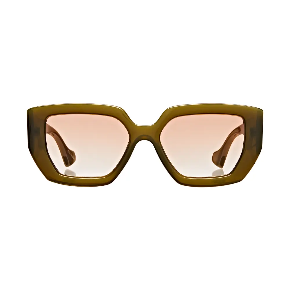 Mad Shade Bold Green Geometric Frame with Brown UV400 Lens - Oversized Retro Sunglasses #16 - Image 5