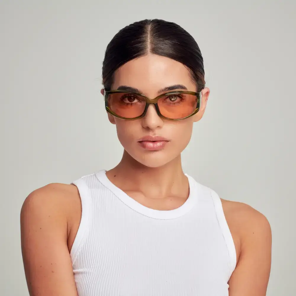 Mad Shade Bold Green Oval Wrap Around Sunglasses with UV400 Lenses – Y2K Futuristic Unisex Fashion Shades #46 - Image 3