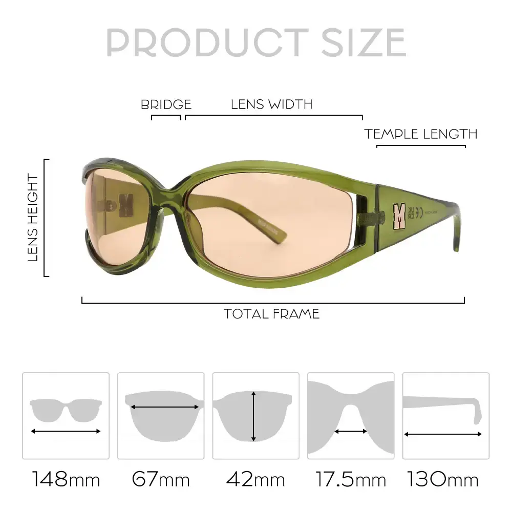 Mad Shade Bold Green Oval Wrap Around Sunglasses with UV400 Lenses – Y2K Futuristic Unisex Fashion Shades #46 - Image 4