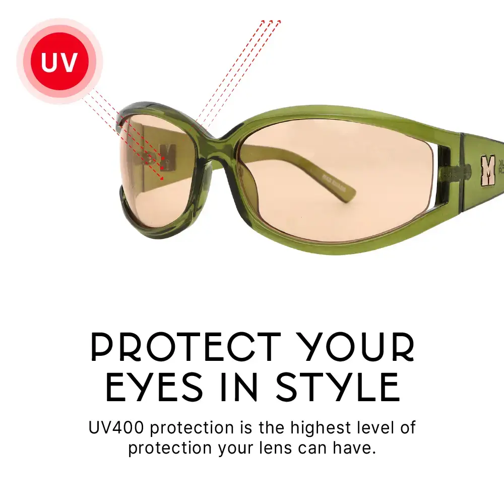 Mad Shade Bold Green Oval Wrap Around Sunglasses with UV400 Lenses – Y2K Futuristic Unisex Fashion Shades #46 - Image 6