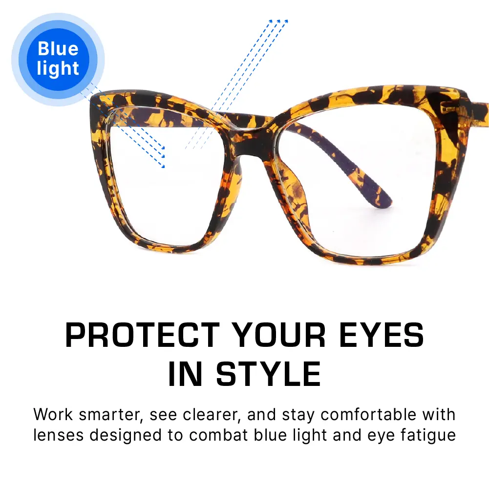 Mad Shade Bold Tortoise Cat Eye Frame with Blue Light Lens Glasses – Retro Style Anti-Glare for Daily Screen Use #49 - Image 6