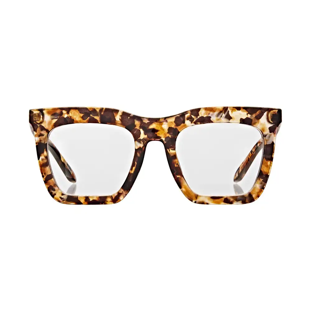 Mad Shade Bold Tortoise Square Frame with Clear Lens - Oversized Retro 90s Inspired Fashion Glasses #16 - Image 5