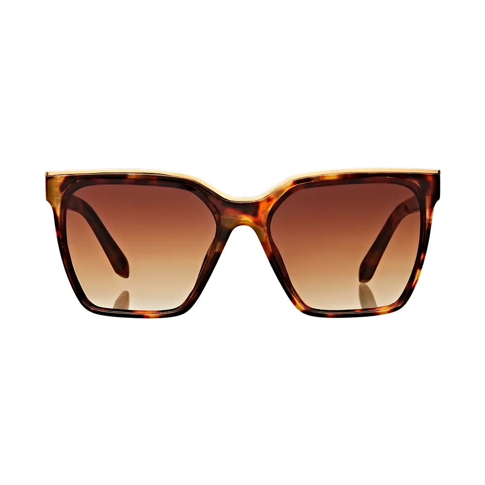 Mad Shade Bold Tortoise Square Frame with Gold Temple Accent UV400 Lens – Oversized Retro 90s Inspired Shades #55 - Image 5