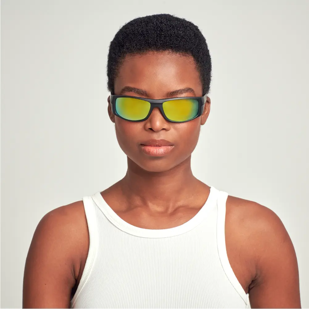 Mad Shade Bold Wraparound Black Frame with Green Mirrored UV400 Lens – Sport Performance Sunglasses for Men #14 - Image 3