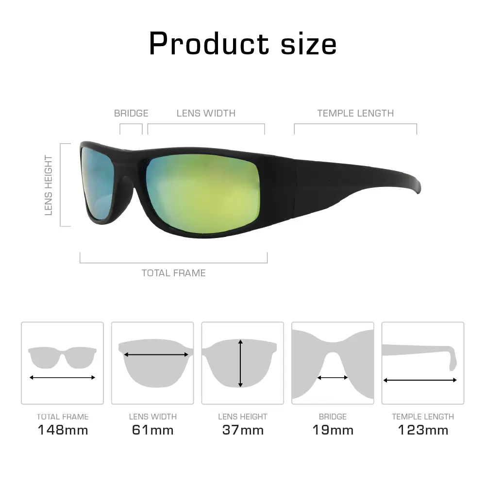 Mad Shade Bold Wraparound Black Frame with Green Mirrored UV400 Lens – Sport Performance Sunglasses for Men #14 - Image 4