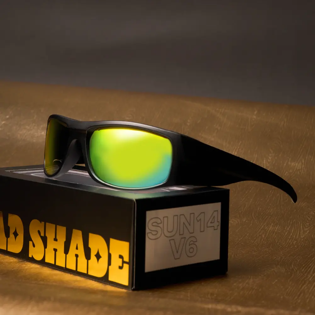 Mad Shade Bold Wraparound Black Frame with Green Mirrored UV400 Lens – Sport Performance Sunglasses for Men #14 - Image 6