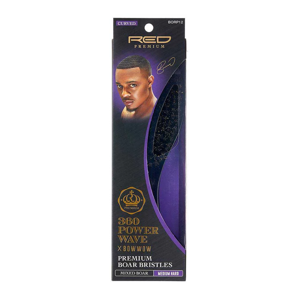 RED by KISS BOW WOW X 360 Power Wave Medium Hard Boar Brush - Image 10