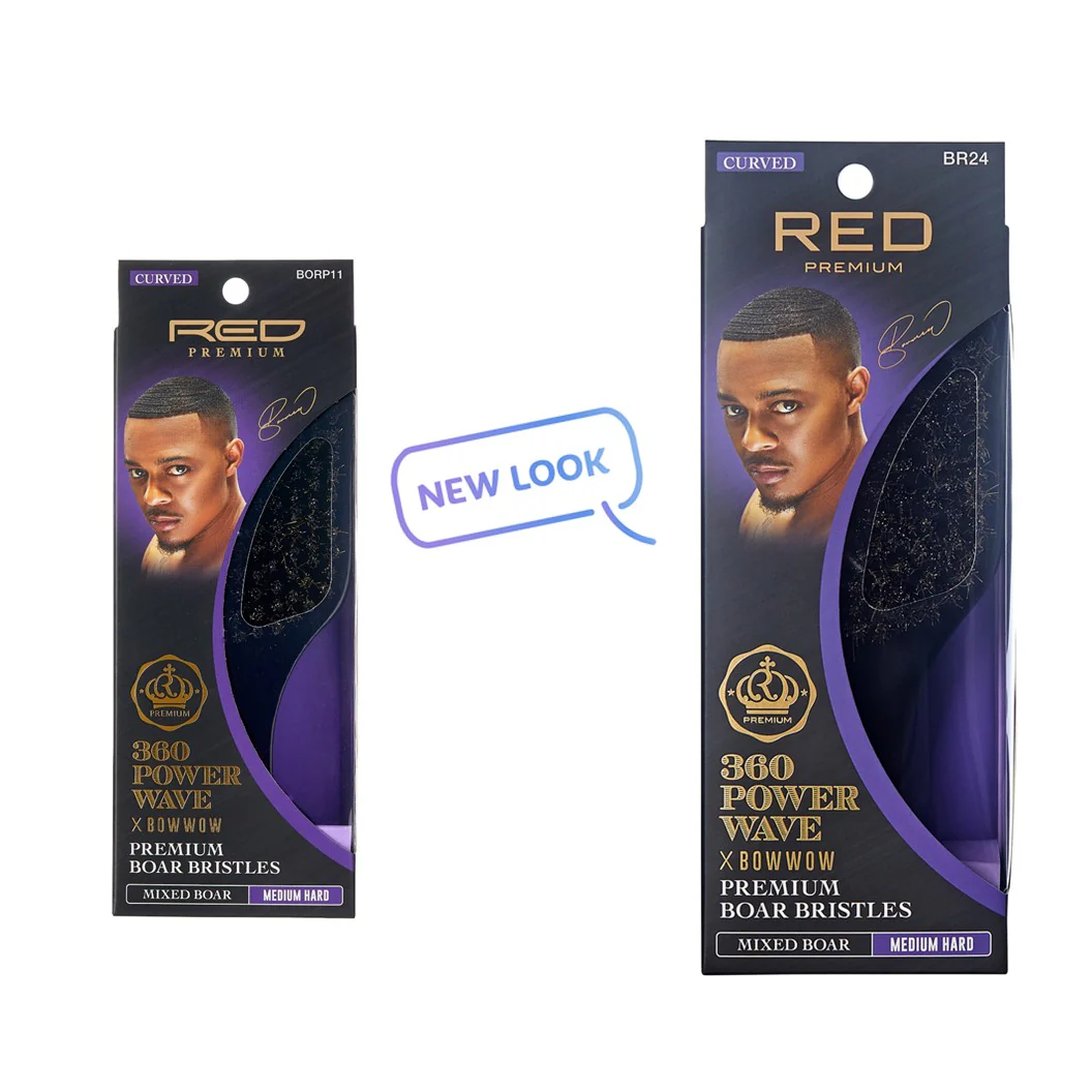 RED by KISS BOW WOW X 360 Power Wave Medium Hard Boar Brush - Image 9