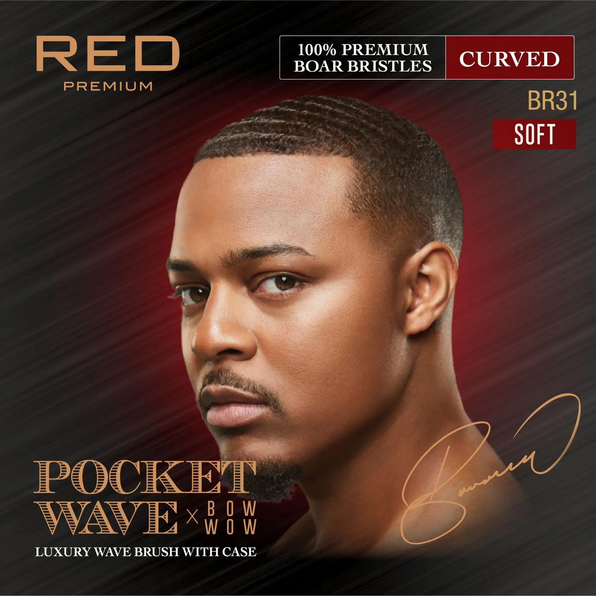 RED by KISS BOW WOW X 360 Power Wave Premium Boar Brush with Case - Image 5
