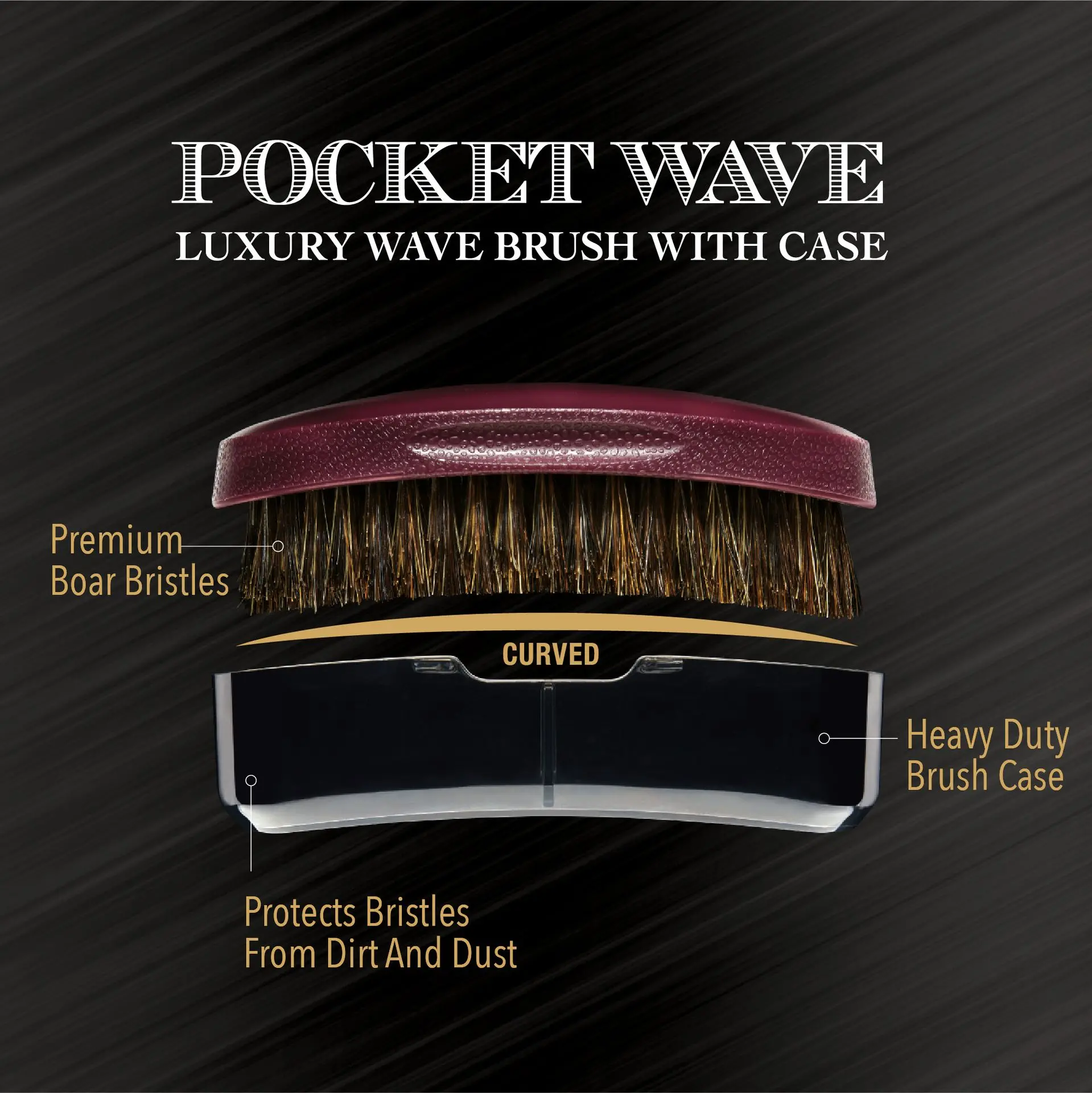 RED by KISS BOW WOW X 360 Power Wave Premium Boar Brush with Case - Image 7