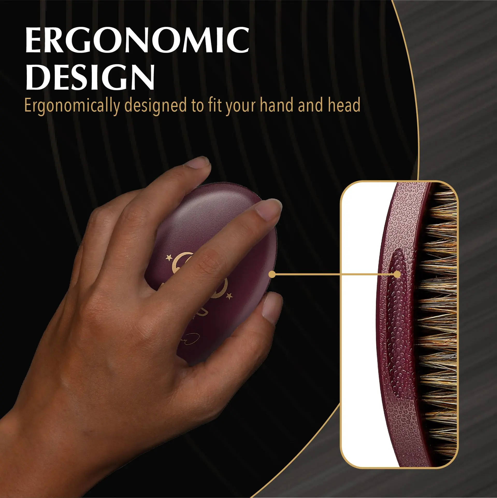 RED by KISS BOW WOW X 360 Power Wave Premium Boar Brush with Case - Image 9