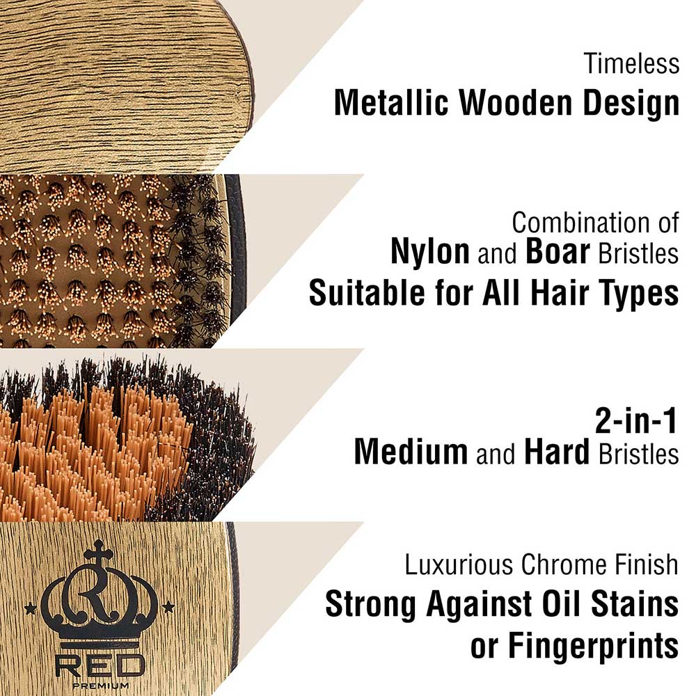 RED by KISS BOW WOW X Metallic 2-in-1 Boar Brush - Image 5