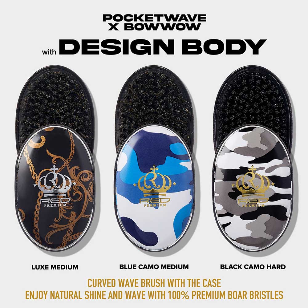 RED by KISS BOW WOW X Pocket Wave Medium Boar Brush with Case - Image 14