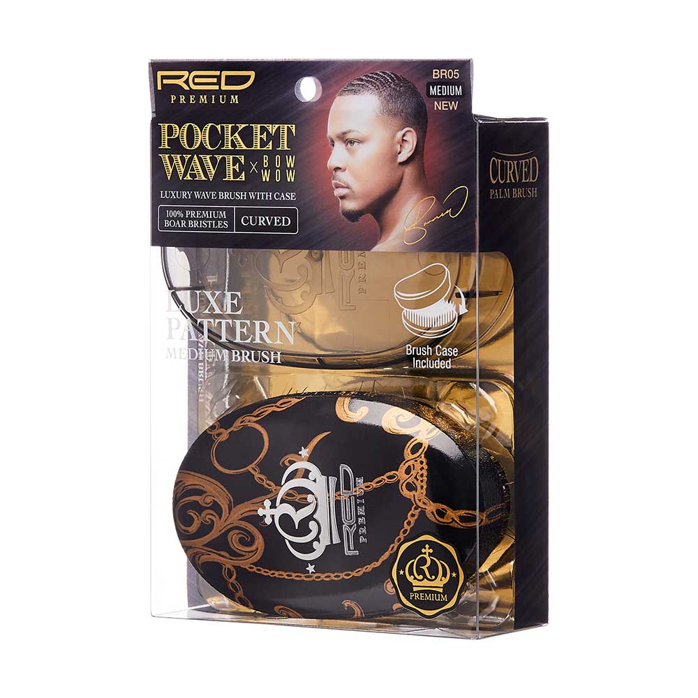 RED by KISS BOW WOW X Pocket Wave Medium Boar Brush with Case - Image 16