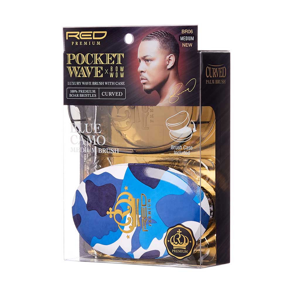 RED by KISS BOW WOW X Pocket Wave Medium Boar Brush with Case - Image 17