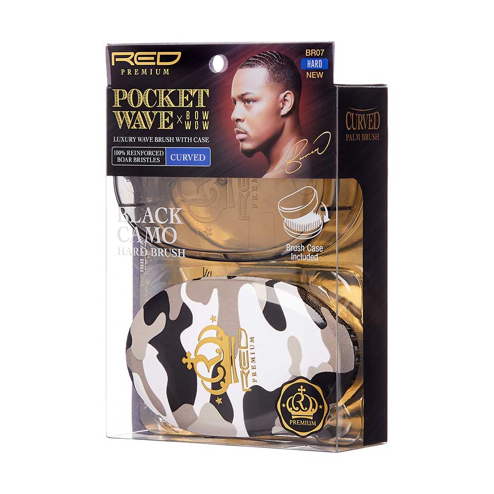 RED by KISS BOW WOW X Pocket Wave Medium Boar Brush with Case - Image 18