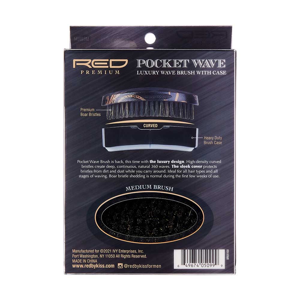 RED by KISS BOW WOW X Pocket Wave Medium Boar Brush with Case - Image 19