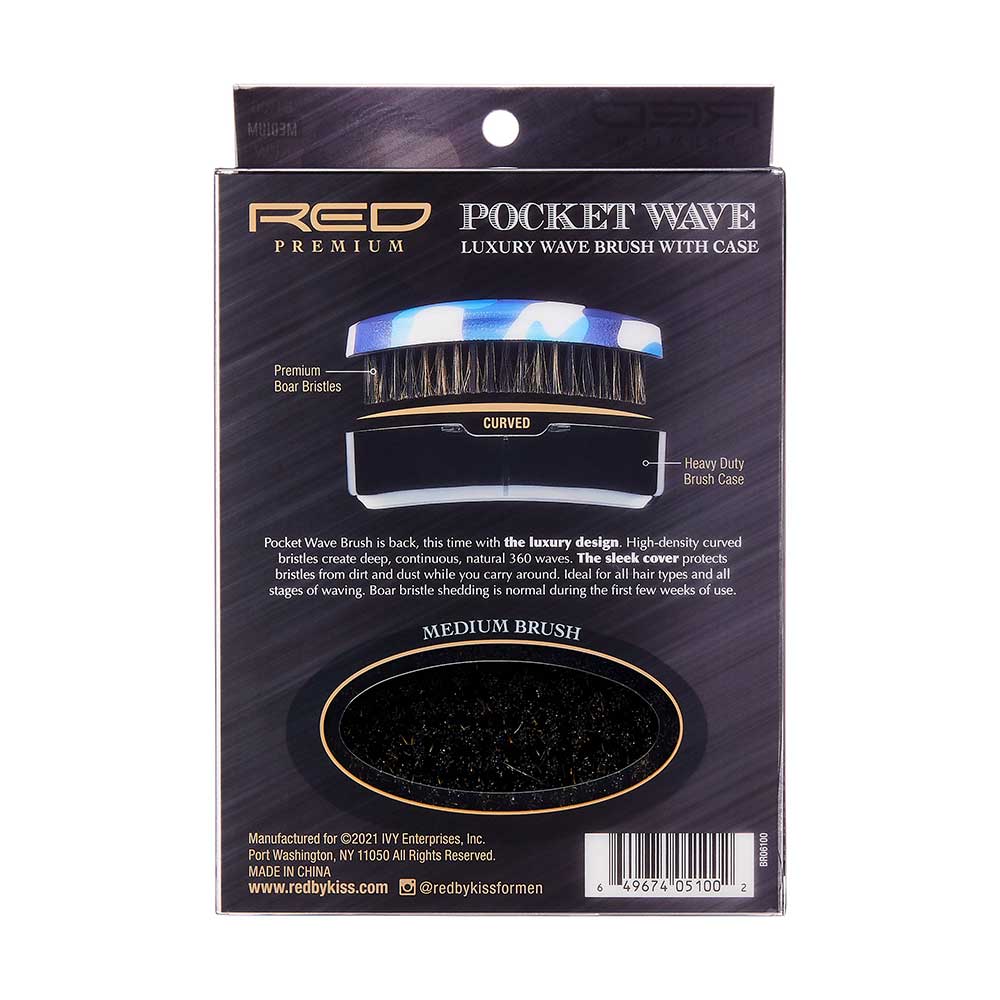 RED by KISS BOW WOW X Pocket Wave Medium Boar Brush with Case - Image 20