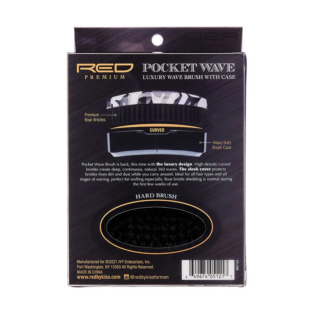 RED by KISS BOW WOW X Pocket Wave Medium Boar Brush with Case - Image 21