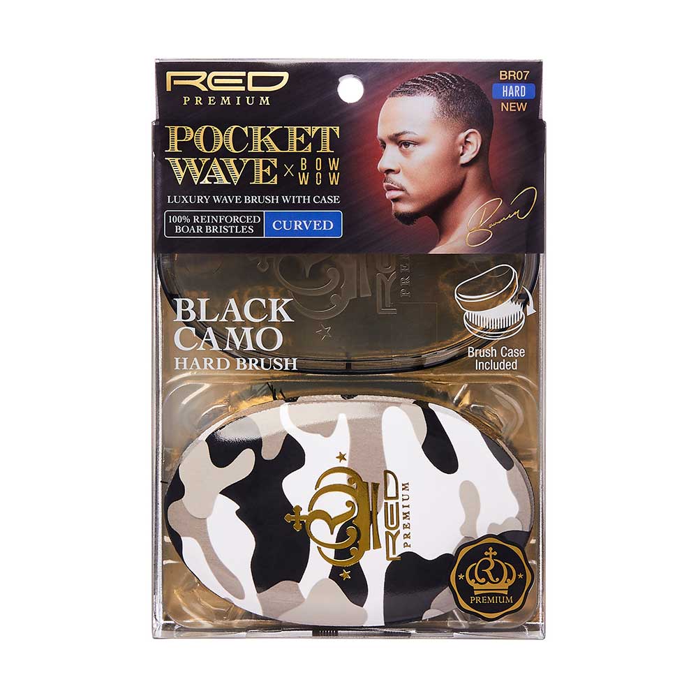 RED by KISS BOW WOW X Pocket Wave Medium Boar Brush with Case - Image 3