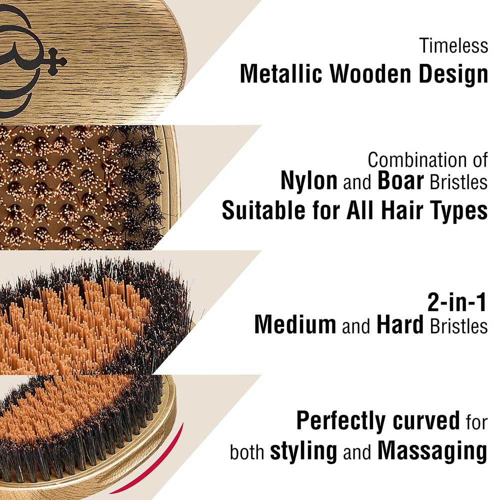 RED by KISS BOW WOW X Pocket Wave Premium Metallic 2-in-1 Boar Brush with Case - Image 13