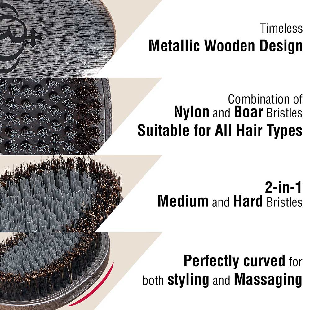 RED by KISS BOW WOW X Pocket Wave Premium Metallic 2-in-1 Boar Brush with Case - Image 15